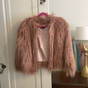 Revolve pink fur coat xs